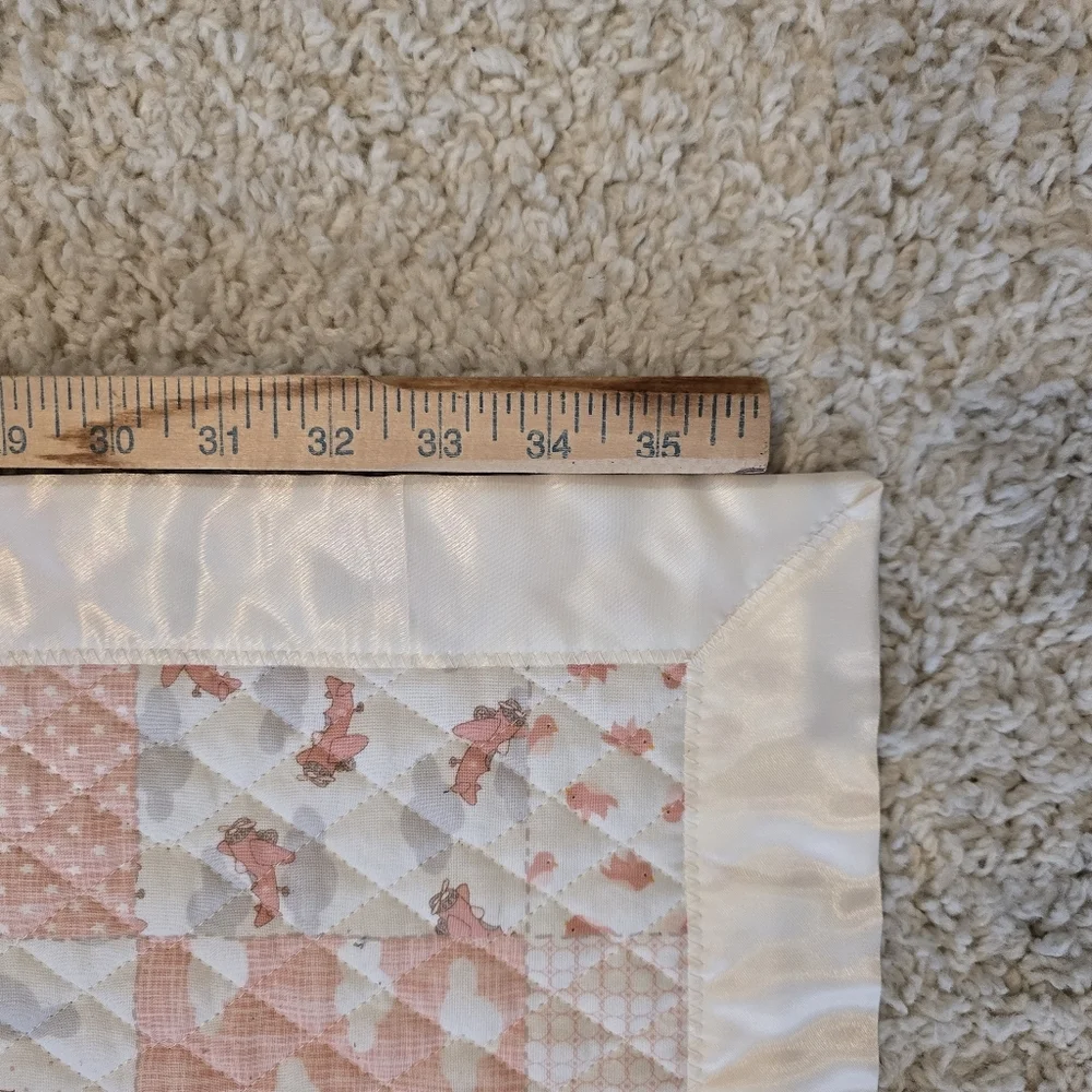 Precious Hand Made Baby Quilt Satin Edge Castles Sailboats Hotair Balloons